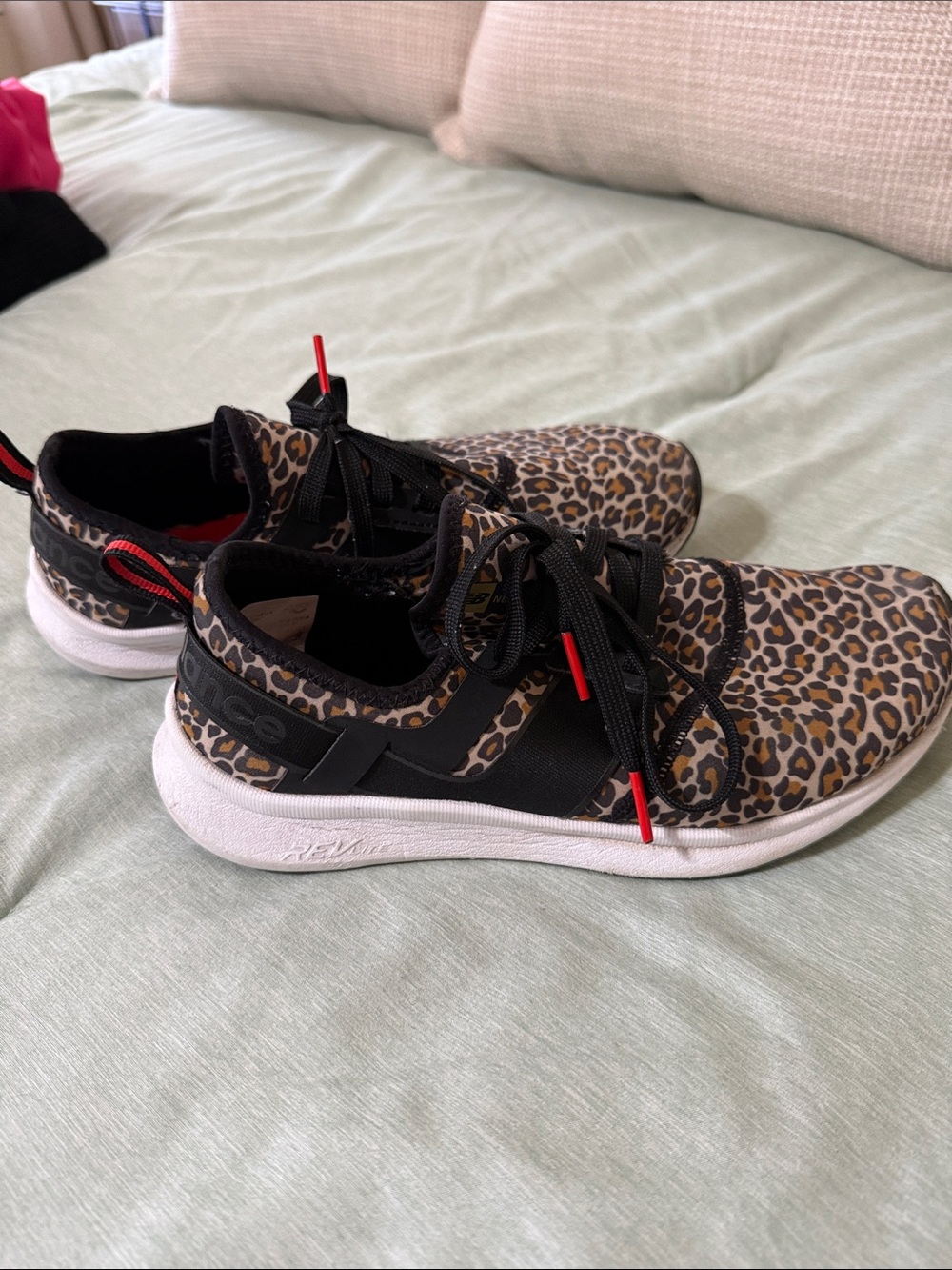New Balance Women's Leopard Print Sneakers with Black Accents - Picture 3 of 3